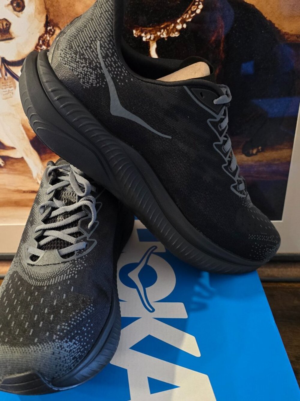 Hoka One One Mach 6 LA Black Running Shoes Mens Size 13 2E 1147833-BCKT WIDE NEW